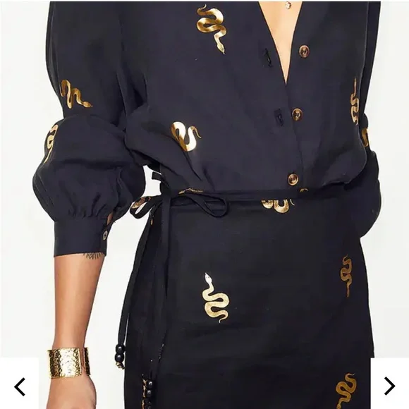 Black Gold Snake Top - Picture 2 of 11